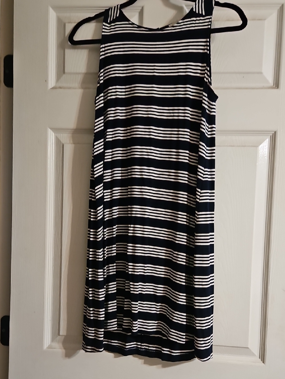 Lodt Striped Navy and White Sleeveless Swing Dress